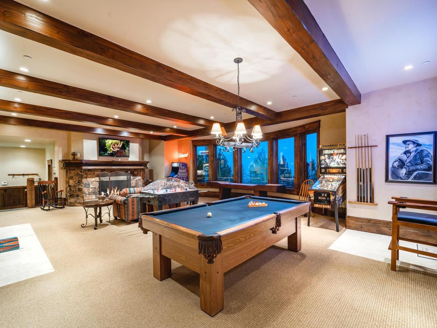 Black Spruce Estate Family Room with Pool Table Black Spruce Estate Family Room with Pool Table